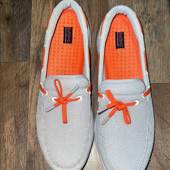 Swims Gray and Orange Slip-On Loafers - Picture 1 of 4